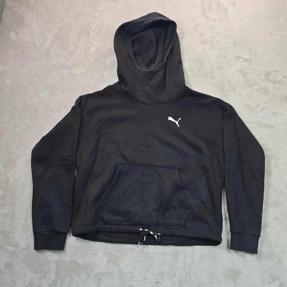 Puma Womens Black Fleece Lined Hooded Sweatshirt 845728-01 Size Medium